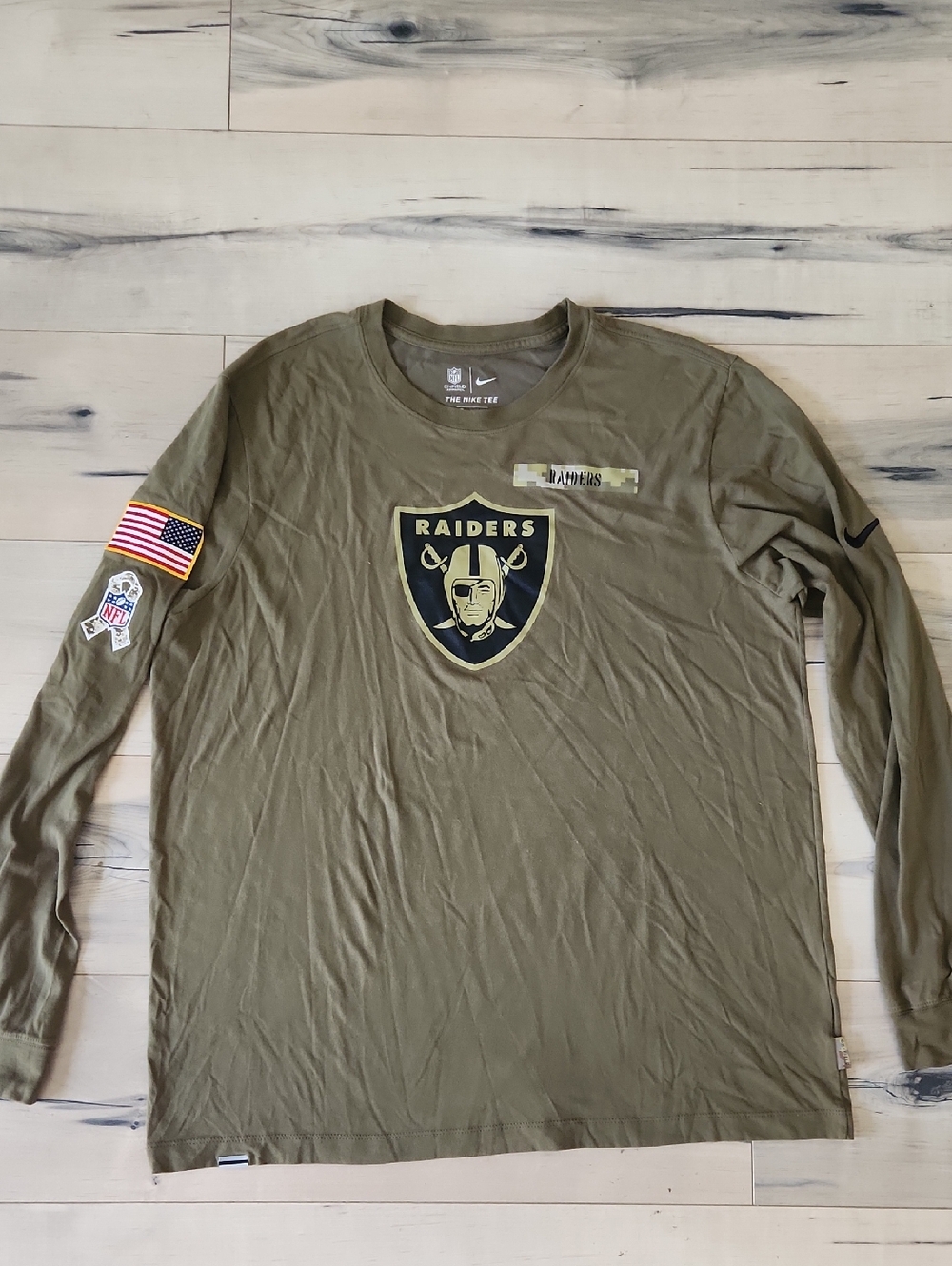 Nike Olive Green Raiders Long Sleeve Tee